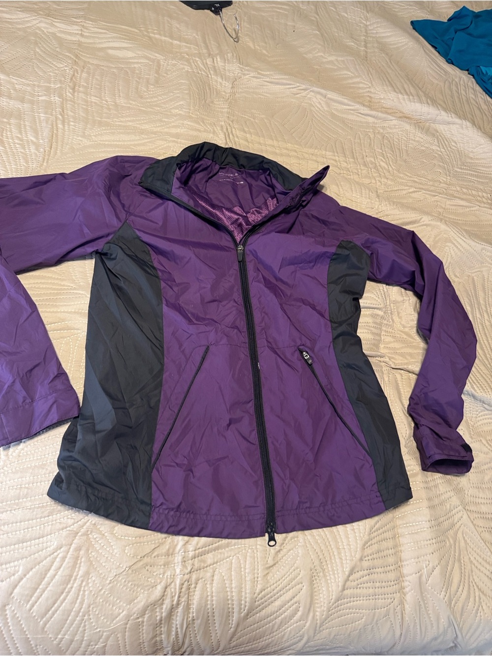 Maggie Lane Women’s Purple Utility Wind Golf Jacket with Charcoal Panels Sz S/P